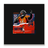 Courtland Sutton Football Paper Poster Broncos Metal Print Square | Artistshot