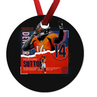 Courtland Sutton Football Paper Poster Broncos Ornament | Artistshot