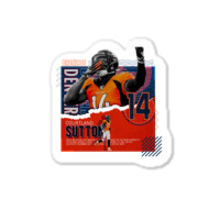 Courtland Sutton Football Paper Poster Broncos Sticker | Artistshot