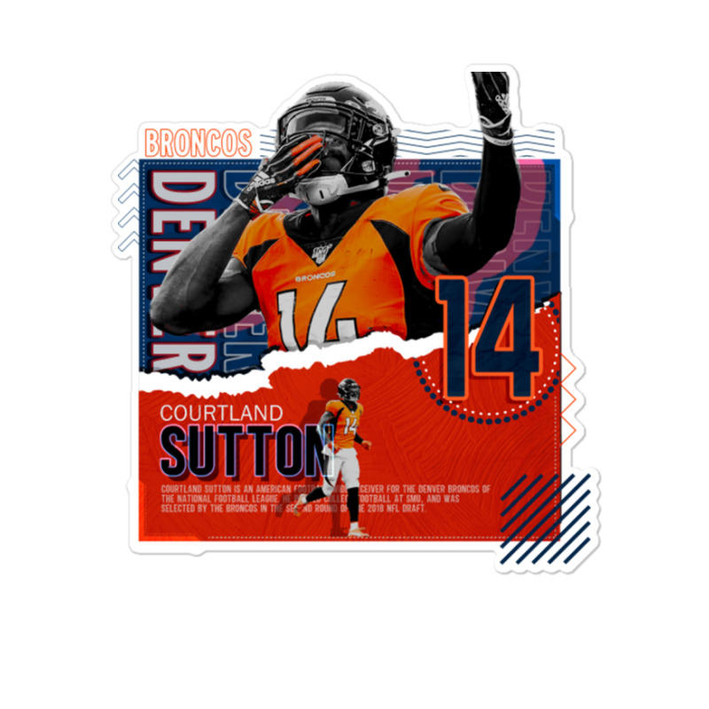 Courtland Sutton Football Paper Poster Broncos Sticker | Artistshot