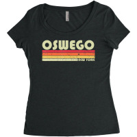 Oswego Ny New York City Home Roots Retro 70s 80s Women's Triblend Scoop T-shirt | Artistshot