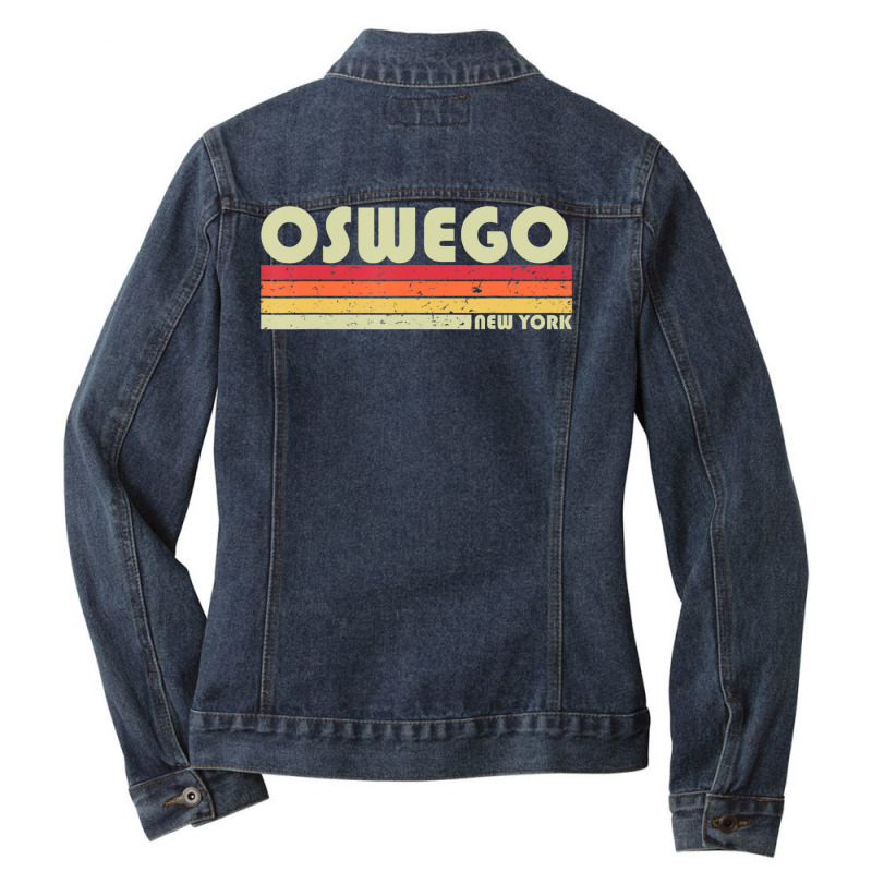 Oswego Ny New York City Home Roots Retro 70s 80s Ladies Denim Jacket by hongquangd | Artistshot