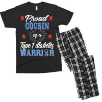 T1d Proud Cousin Diabetes Awareness Type 1 Insulin Pancreas T Shirt Men's T-shirt Pajama Set | Artistshot