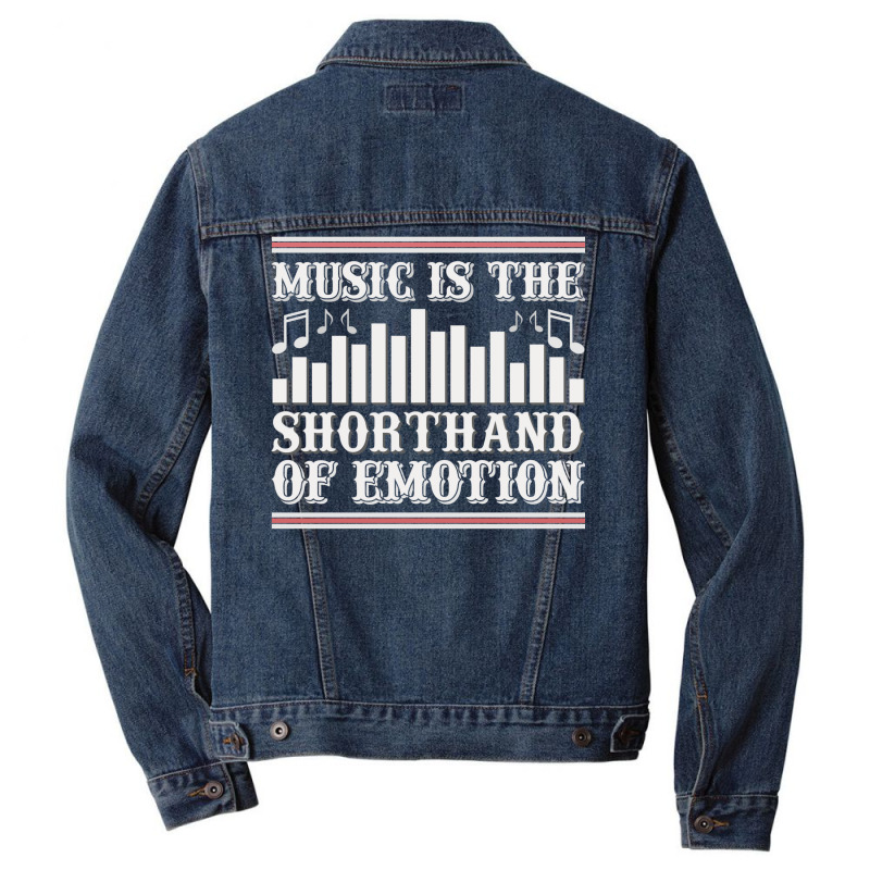 Music Is The Shorthand Of Emotion Music Lover Classic  Stars Men Denim Jacket | Artistshot