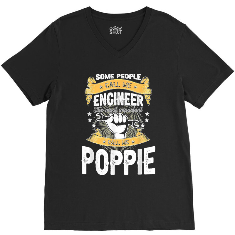 Engineering Grandpa Poppie Engineer V-neck Tee | Artistshot