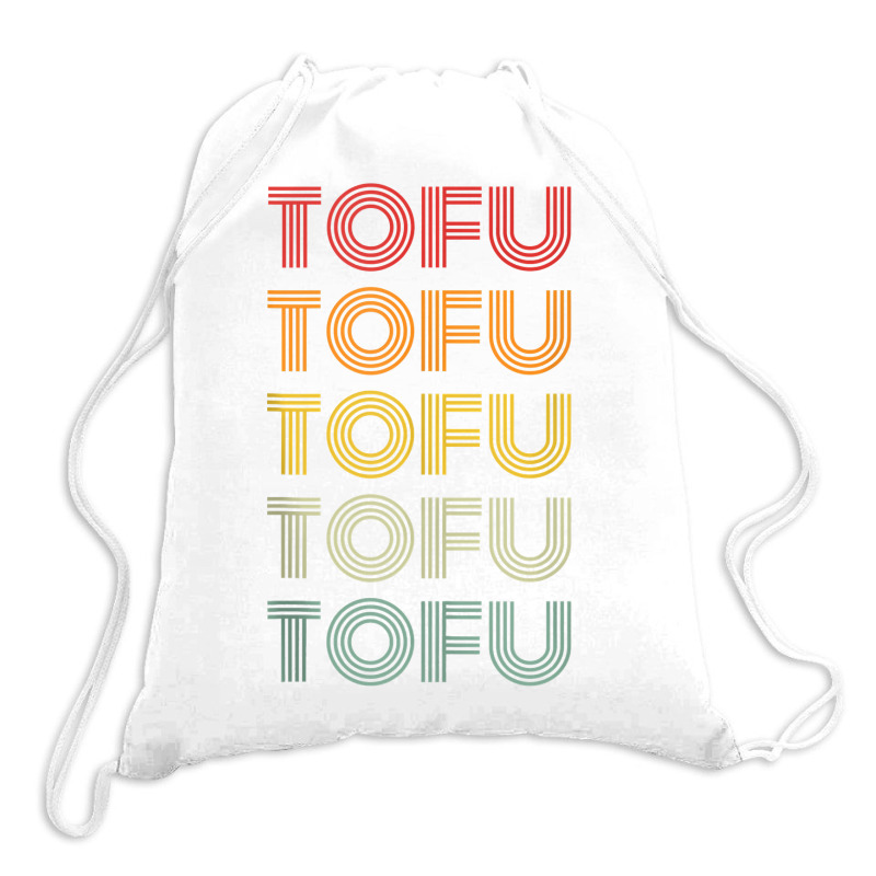 Tofu Foodie Vegetarian Retro Style World Vegan Day Tank Top Drawstring Bags | Artistshot