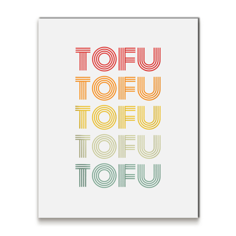 Tofu Foodie Vegetarian Retro Style World Vegan Day Tank Top Metal Print Vertical | Artistshot