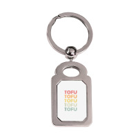 Tofu Foodie Vegetarian Retro Style World Vegan Day Tank Top Silver Rectangle Keychain | Artistshot