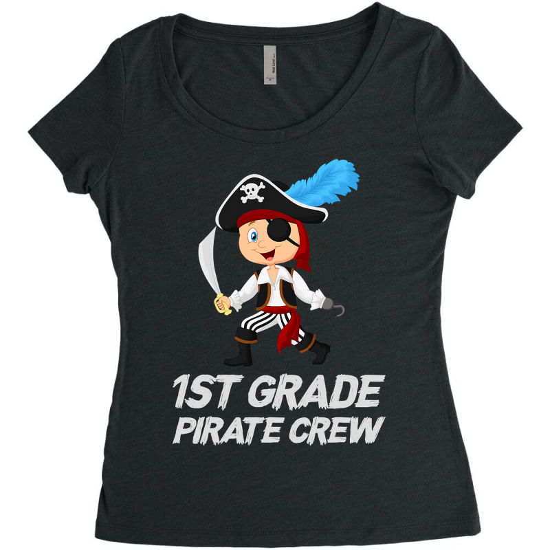 Funny Cute 1st Grade Pirate Halloween Women's Triblend Scoop T-shirt by ElizabethAtist | Artistshot