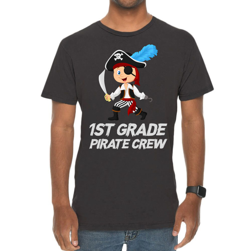 Funny Cute 1st Grade Pirate Halloween Vintage T-Shirt by ElizabethAtist | Artistshot