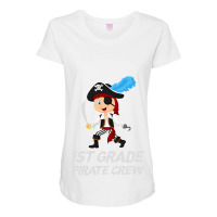 Funny Cute 1st Grade Pirate Halloween Maternity Scoop Neck T-shirt | Artistshot