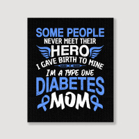 Type 1 Diabetes Mom Mother T1d Diabetic Awareness Women Pullover Hoodi Portrait Canvas Print | Artistshot