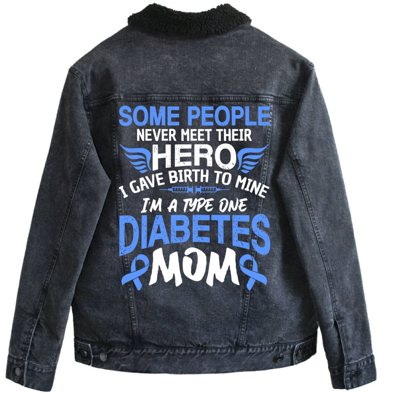 Type 1 Diabetes Mom Mother T1d Diabetic Awareness Women Pullover Hoodi Unisex Sherpa-lined Denim Jacket | Artistshot