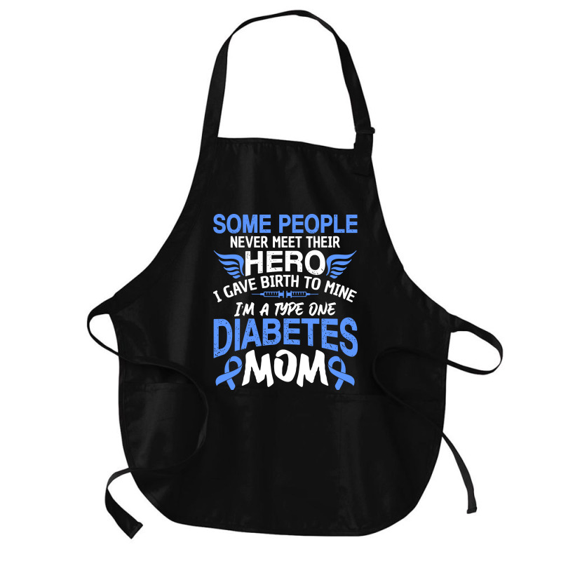 Type 1 Diabetes Mom Mother T1d Diabetic Awareness Women Pullover Hoodi Medium-length Apron | Artistshot