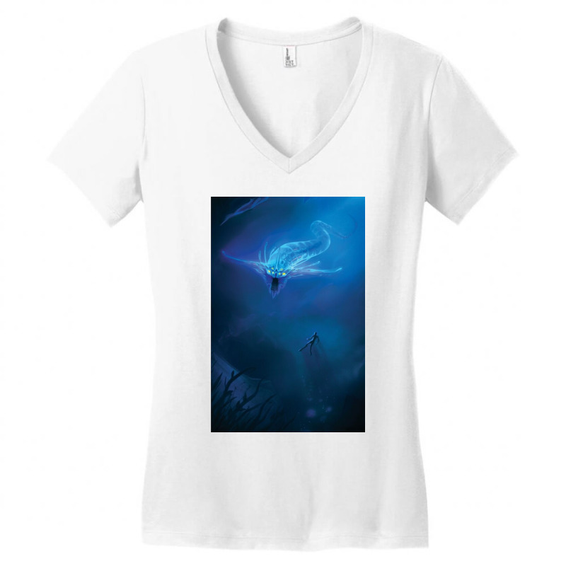 Subnautica Ghost Leviathan Women's V-Neck T-Shirt by richardfidler | Artistshot