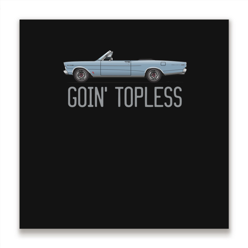 Goin Topless Silver Blue Metal Print Square | Artistshot