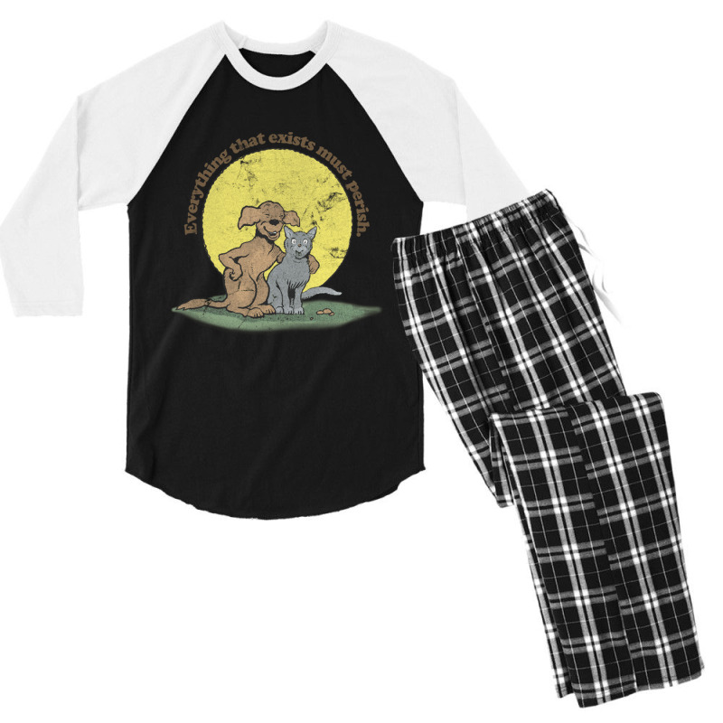 Everything That Exists Must Perish Faded Style Nihilist Design Men's 3/4 Sleeve Pajama Set by CaridadAlstott | Artistshot