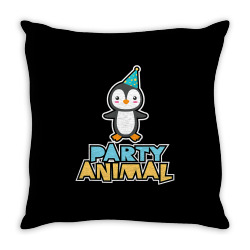 Party Animal Shirt Penguin Shirt Graphic Birthday T Shirt Throw Pillow Designed By Herscheldamek