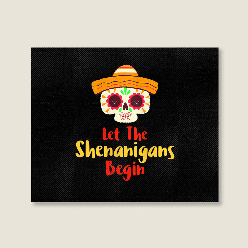 Womens Mardi Gras Outfit For Women Cute Shenanigans Day Of The Dead Ta Landscape Canvas Print | Artistshot