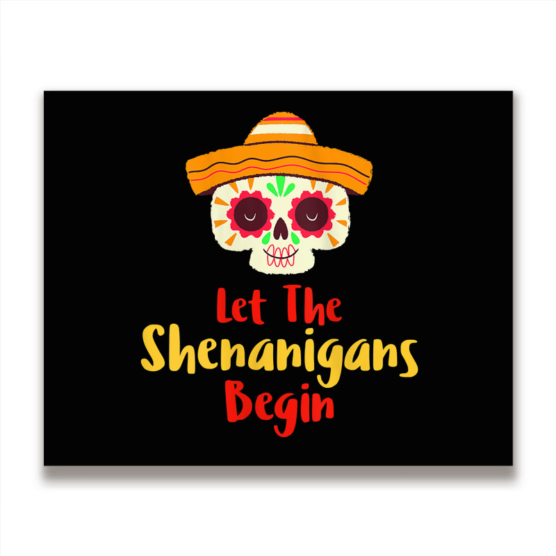 Womens Mardi Gras Outfit For Women Cute Shenanigans Day Of The Dead Ta Metal Print Horizontal | Artistshot