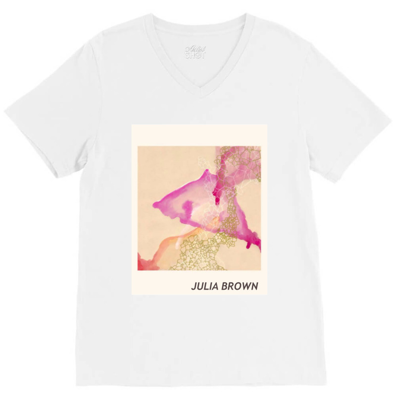 Julia Brown Watercolor V-Neck Tee by NINOZKABAUGHMAN | Artistshot