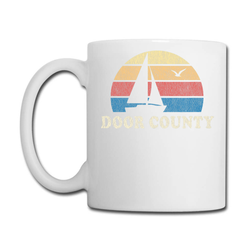 Door County Wi Vintage Sailboat 70s Throwback Sunset Coffee Mug | Artistshot