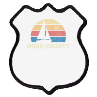 Door County Wi Vintage Sailboat 70s Throwback Sunset Shield Patch | Artistshot