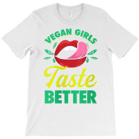 Womens Vegan Girls Taste Better Women Mouth Veggie V Neck T Shirt T-shirt | Artistshot