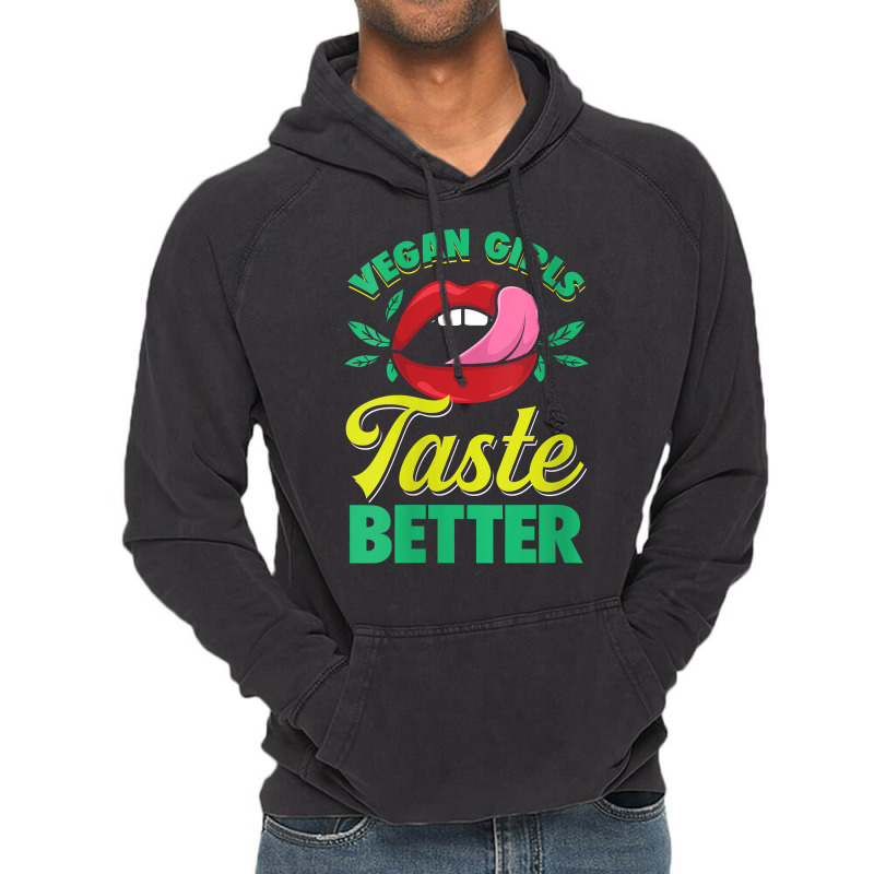 Womens Vegan Girls Taste Better Women Mouth Veggie V Neck T Shirt Vintage Hoodie | Artistshot