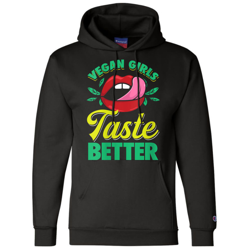 Womens Vegan Girls Taste Better Women Mouth Veggie V Neck T Shirt Champion Hoodie | Artistshot