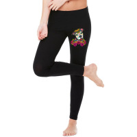 Calaveras De Azúcar Pitbull Dia De Los Muertos Perros Dog Legging | Artistshot