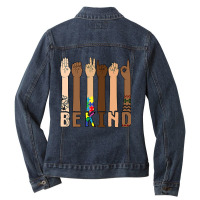 Be Kind Sign Language Hand Talking Teachers Interpreter Asl Ladies Denim Jacket | Artistshot