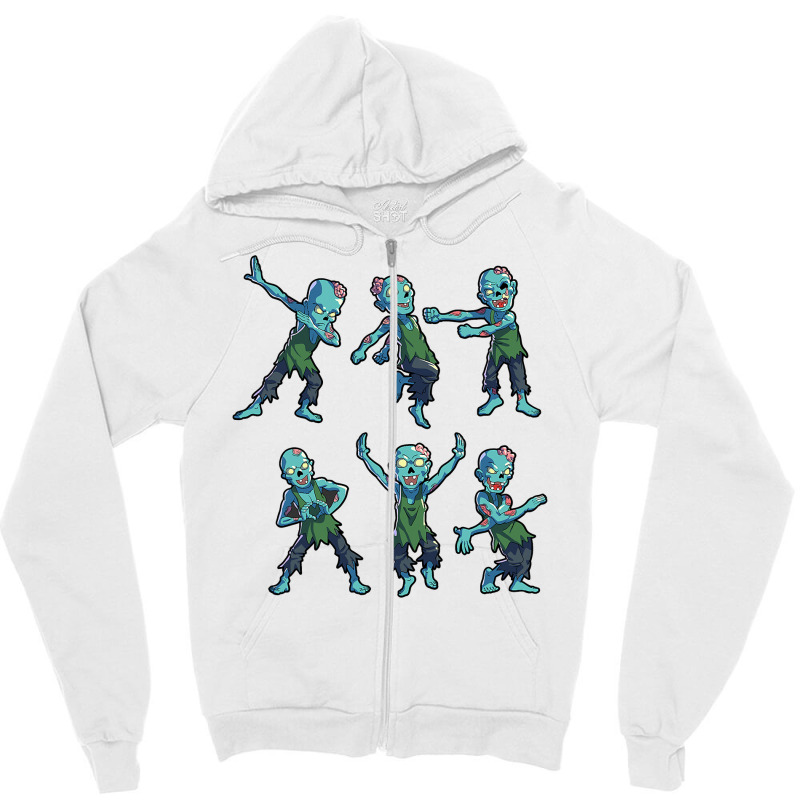 Dancing Zombie Halloween Kids Boys Girls Dabbing Zombie Zipper Hoodie | Artistshot