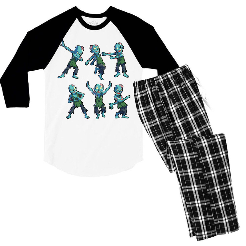 Dancing Zombie Halloween Kids Boys Girls Dabbing Zombie Men's 3/4 Sleeve Pajama Set | Artistshot