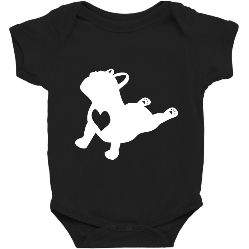 French Bulldog Yoga Pose  With Heart Of Love French Gift Baby Bodysuit by ScottArtist | Artistshot