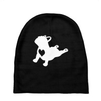 French Bulldog Yoga Pose  With Heart Of Love French Gift Baby Beanies | Artistshot