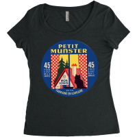 Petit Munster Vintage Francophile Cheese Label Women's Triblend Scoop T-shirt | Artistshot