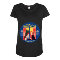 Petit Munster Vintage Francophile Cheese Label Maternity Scoop Neck T-shirt | Artistshot