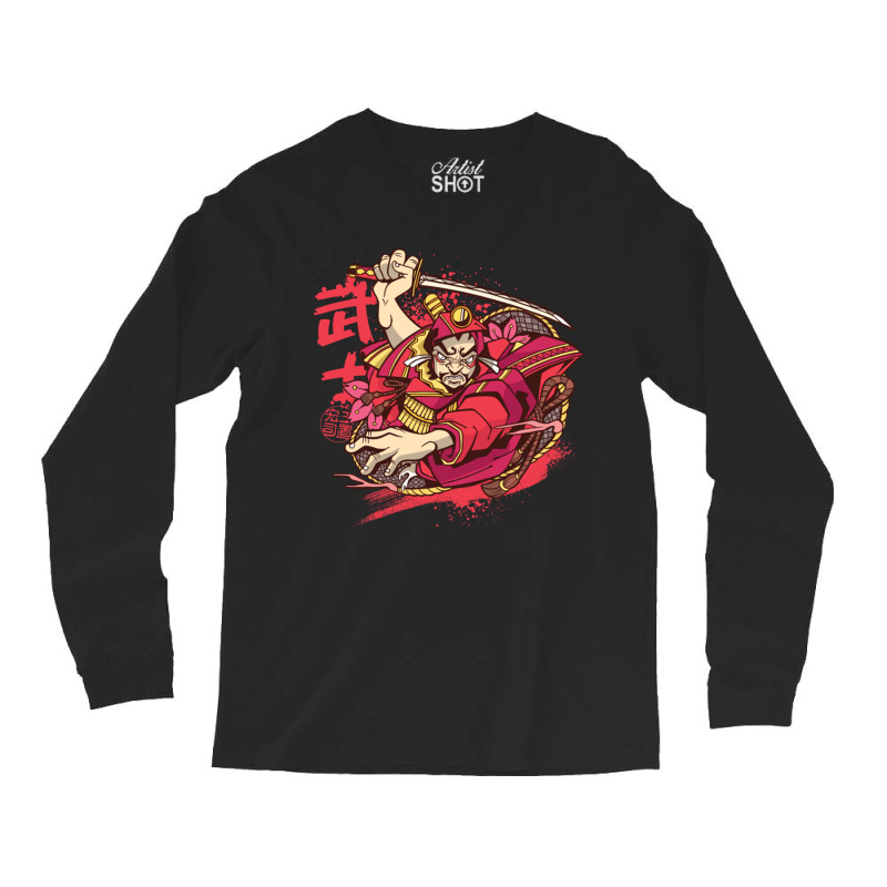 Vibrant Japanese Samurai Warrior Anime Long Sleeve Shirts by EdieTiffany | Artistshot