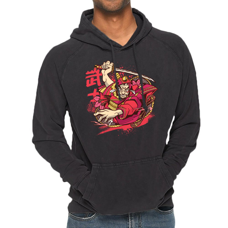 Vibrant Japanese Samurai Warrior Anime Vintage Hoodie by EdieTiffany | Artistshot