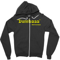 Dumbass 70s Lettering Quote Dumb Ass Zipper Hoodie | Artistshot