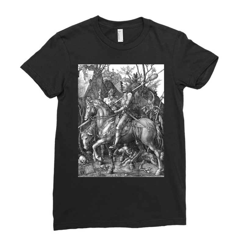 Knight And The Devil By Albrecht Durer Ladies Fitted T-shirt | Artistshot