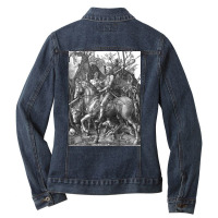 Knight And The Devil By Albrecht Durer Ladies Denim Jacket | Artistshot