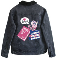 Worm Love Books Unisex Sherpa-lined Denim Jacket | Artistshot