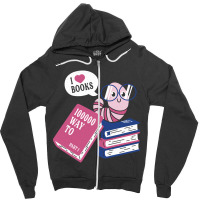 Worm Love Books Zipper Hoodie | Artistshot