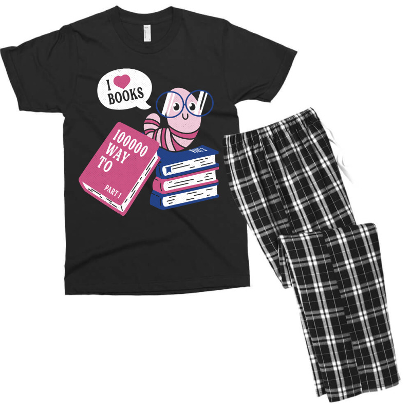 Worm Love Books Men's T-shirt Pajama Set by brumfieldportillo7vlpq8 | Artistshot