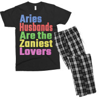 Aries Husbands Are The Zaniest Lovers, Unique Gift For Aries Spouse Ma Men's T-shirt Pajama Set | Artistshot