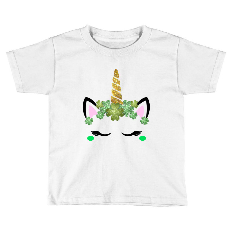 Cute Unicorn Face St Patricks Day Irish Shamrock Girls Kids Toddler T-shirt by PeterArtist | Artistshot