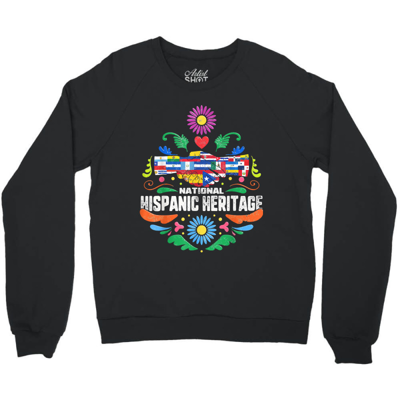 Funny Mexican American Latinos Nicaragua September 16 Gift National Hi Crewneck Sweatshirt | Artistshot