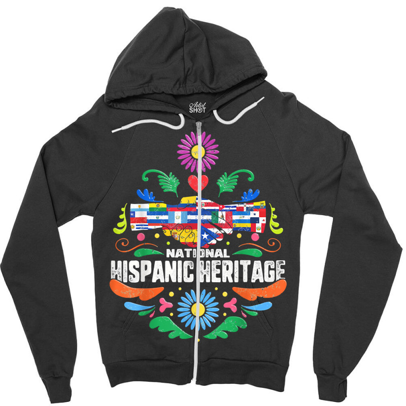 Funny Mexican American Latinos Nicaragua September 16 Gift National Hi Zipper Hoodie | Artistshot